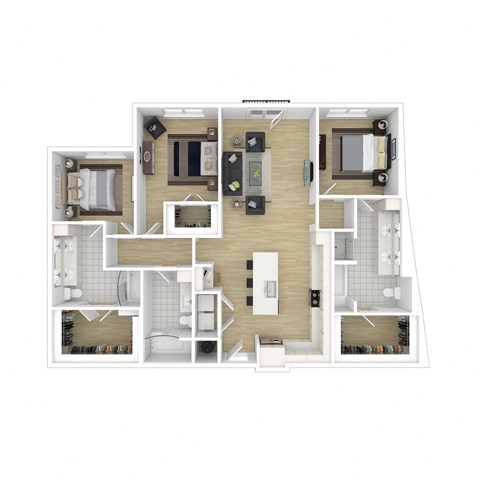 Floor plan for 3 beds, 3 baths, 1808 sqft
